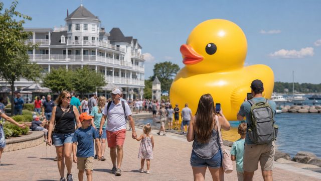 Giant Rubber Duck Takes Center